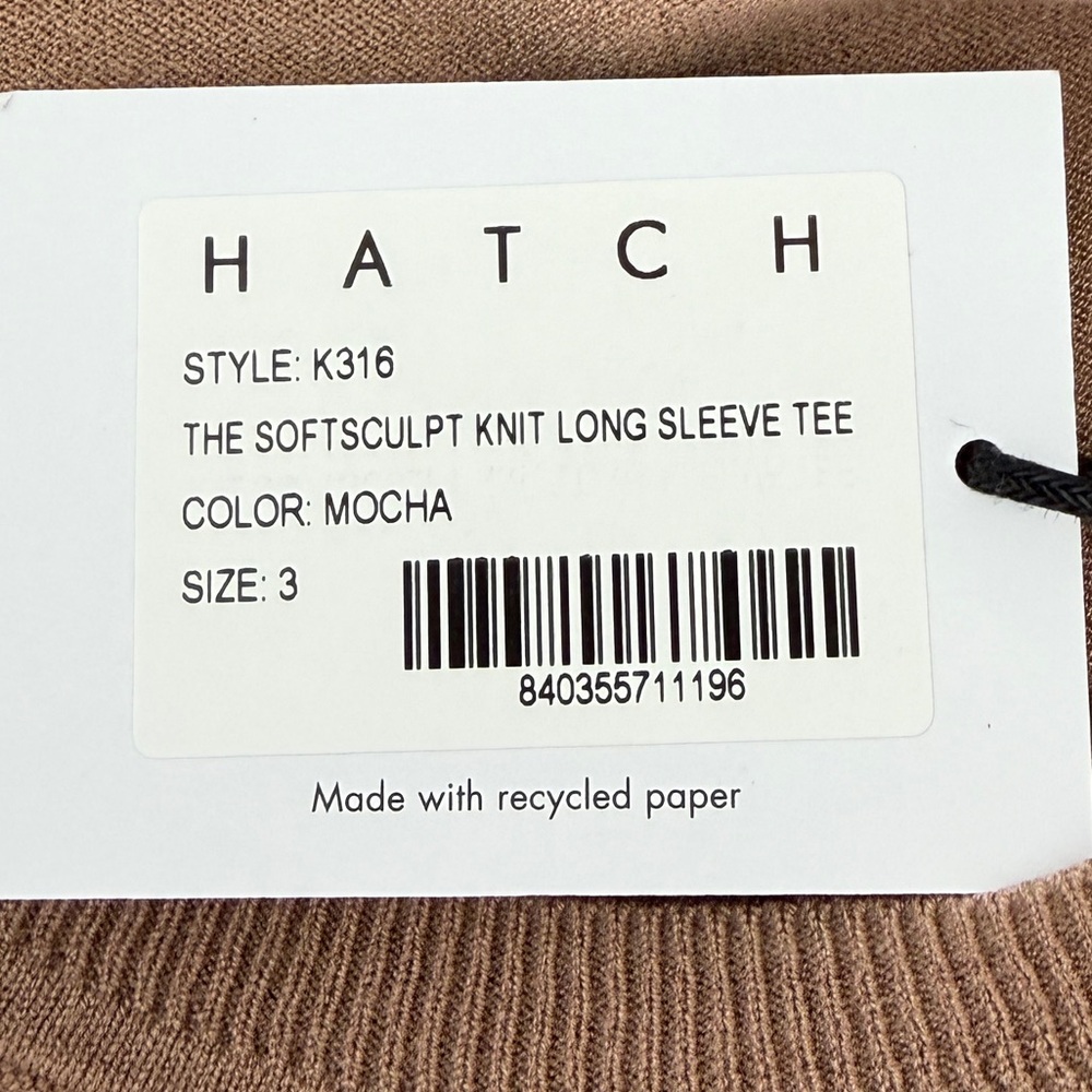 NWT Hatch Maternity The Softsculpt Knit Long Sleeve Tee, Mocha, SIZE: 3 - Picture 14 of 14